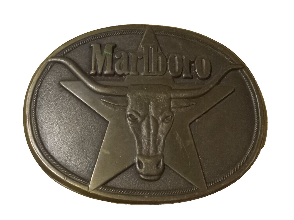 MARLBORO           Solid Brass     BELT BUCKLE      1987