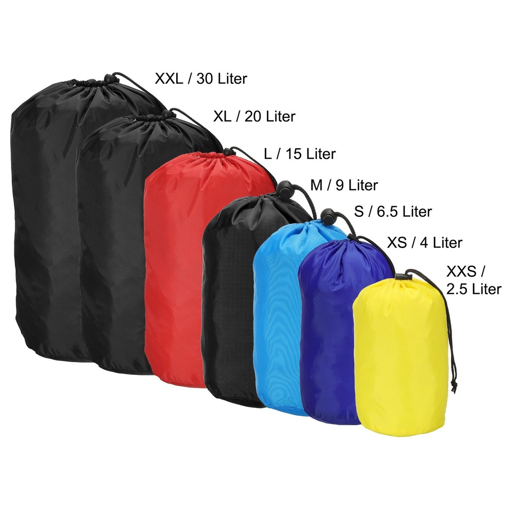 Stuff Sack, 9x16" Waterproof Outdoor Drawstring Bag for Camping, Blue