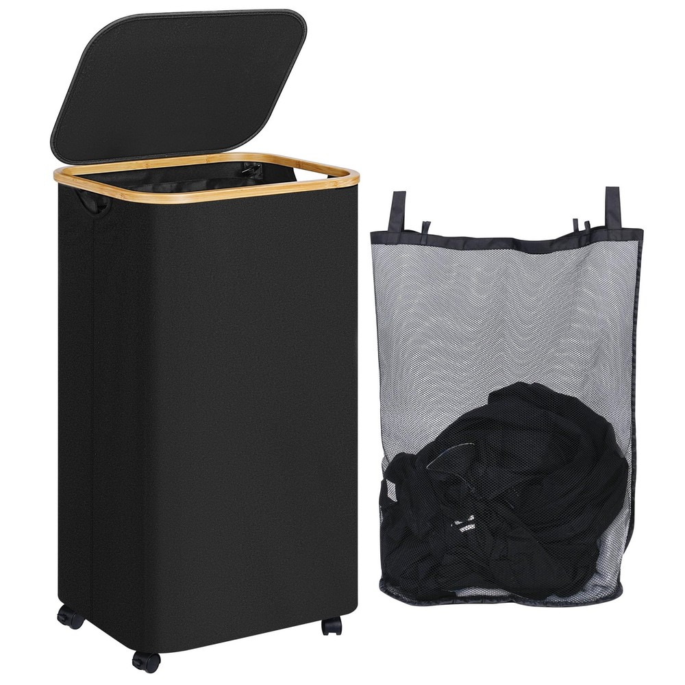 110L Laundry Basket with Wheels,Clothes Hamper for Laundry,Laundry Hamper wit...