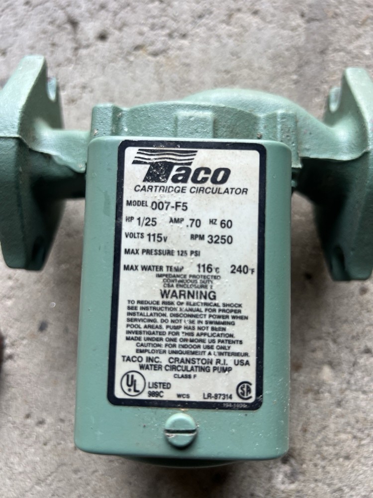 Taco 007-f5 Circulating Pump With Flanges GAR