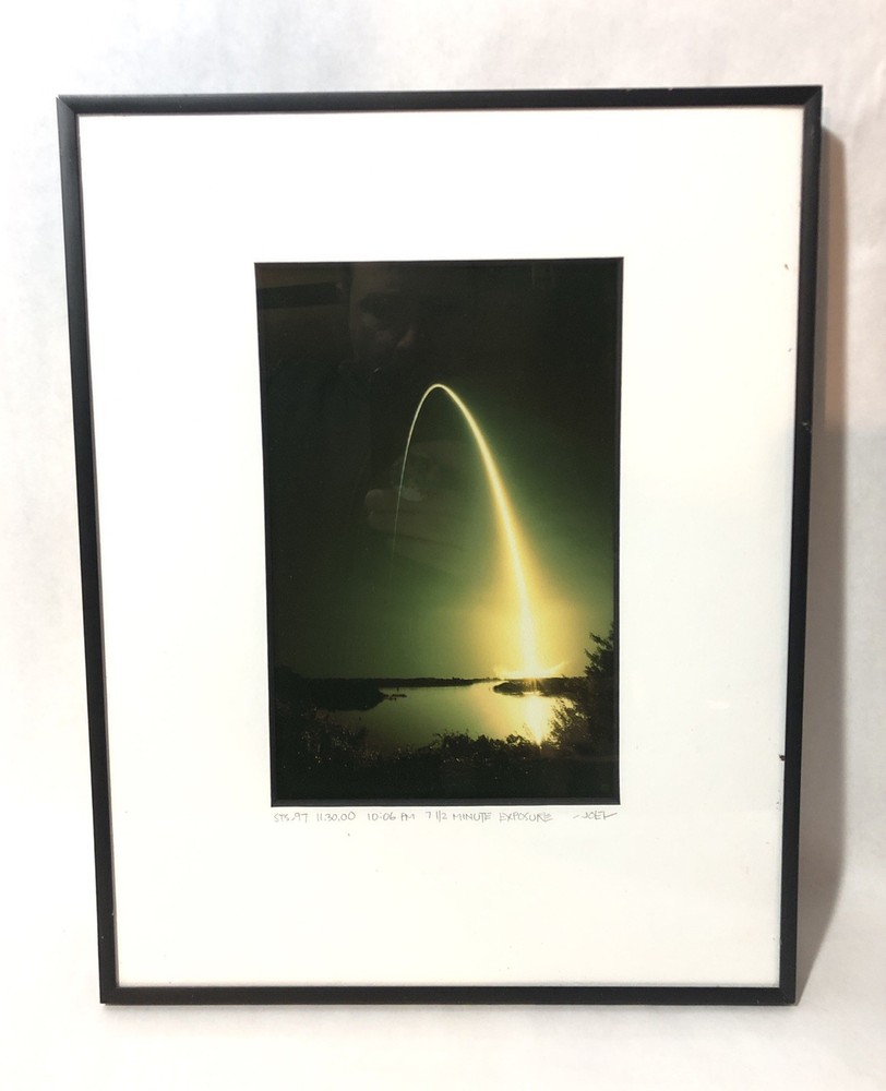 Space Shuttle Launch Timelapse Photography-Framed, Matted, Pencil Signed-14”x11”