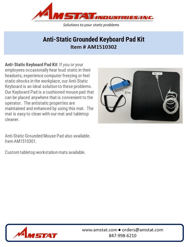 Anti-Static Grounded Keyboard Pad