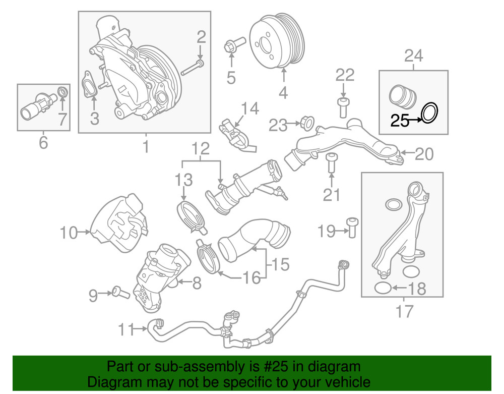 Genuine Land-Rover Engine Coolant Pipe O-Ring LR048472