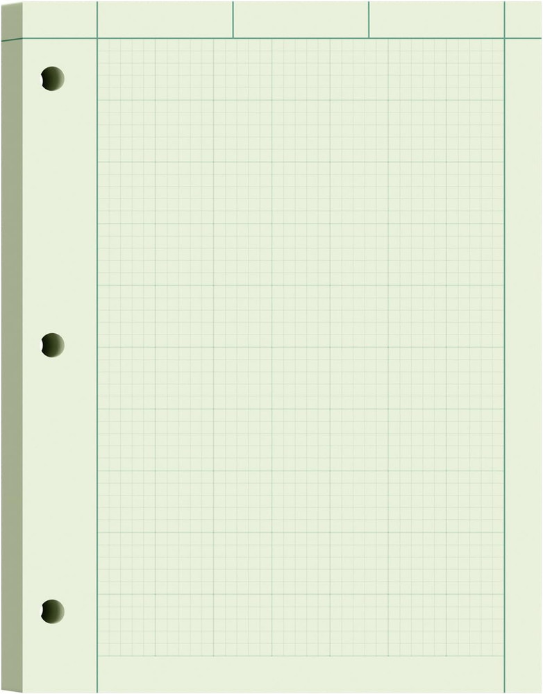 Engineering Paper 8.5 X 11, 100 Sheets Top Glue Binding Engineering Notebook, 5X