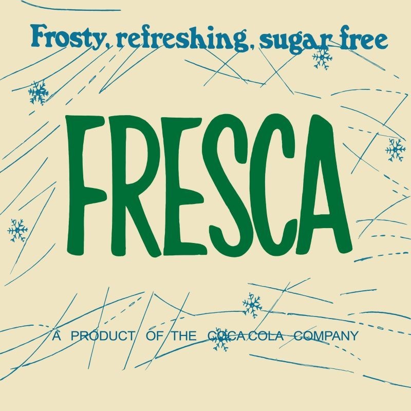FRESCA Sugar Free Soda NEW Metal Sign: 12x12" Square