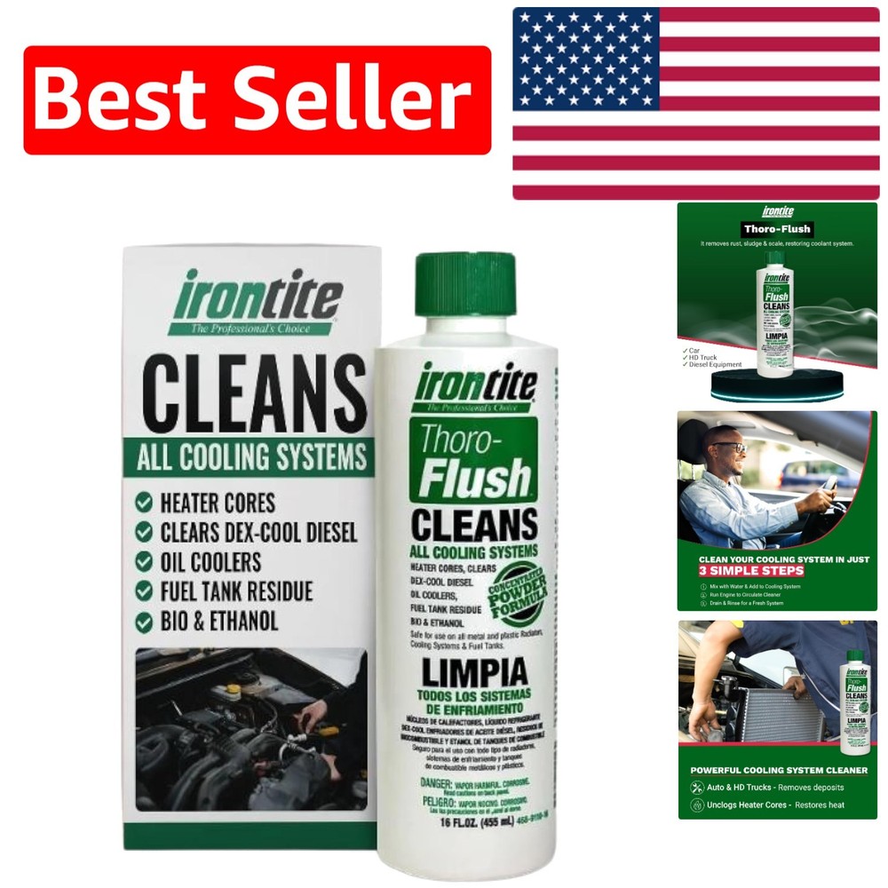 Powerful Thoro-Flush 16oz Coolant Cleaner: Removes Rust, Sludge & Restores Flow
