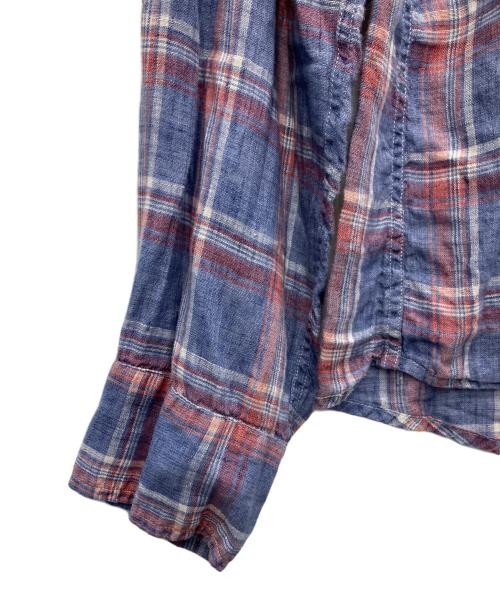 Frank&Eileen Linen check shirt blue