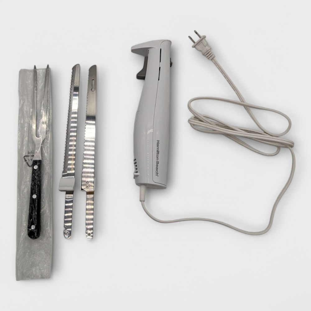 Hamilton Beach Electric Knife Set with Fork and Case (Untested)