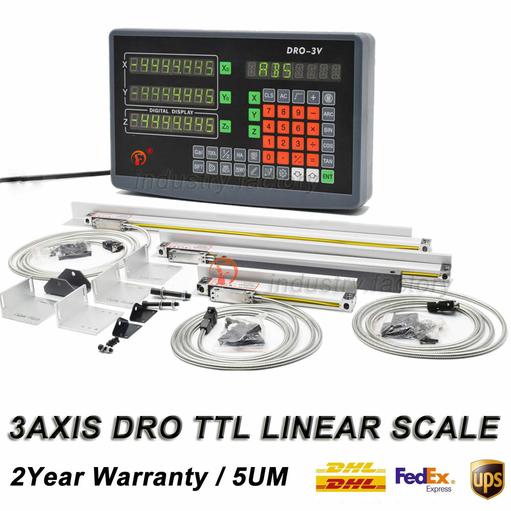 3Axis Digital Readout DRO Display Milling Lathe Machine TTL Linear Scale Encoder