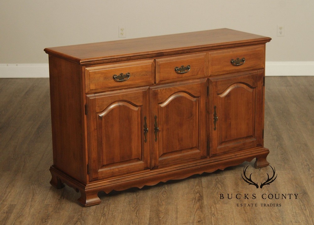 Solid Maple Colonial Revival Style Vintage Sideboard Buffet