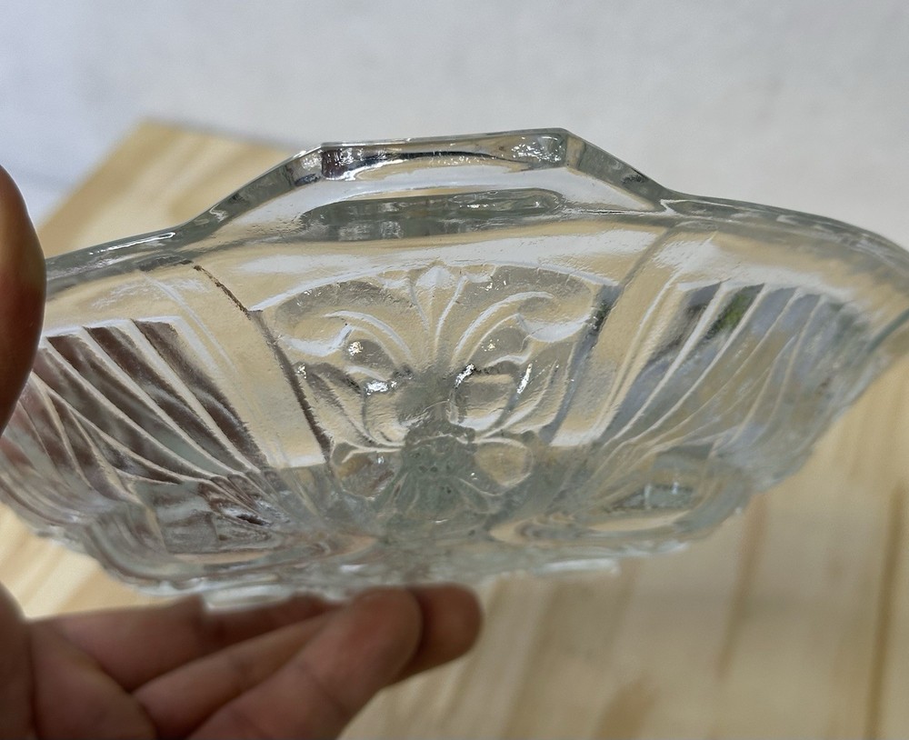 Serving Dish Tray Divided Clear Glass Small