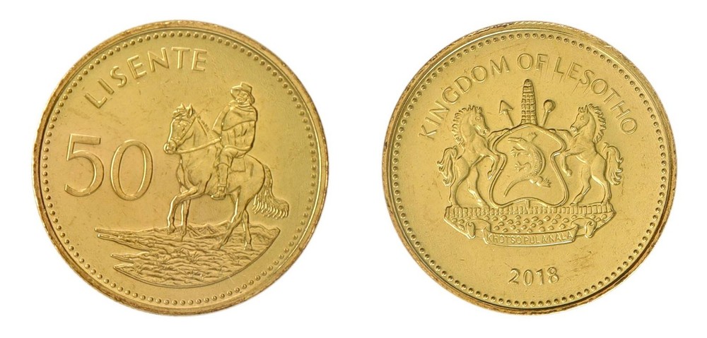 Lesotho 50 Lisente, 2018, KM #65, Mint