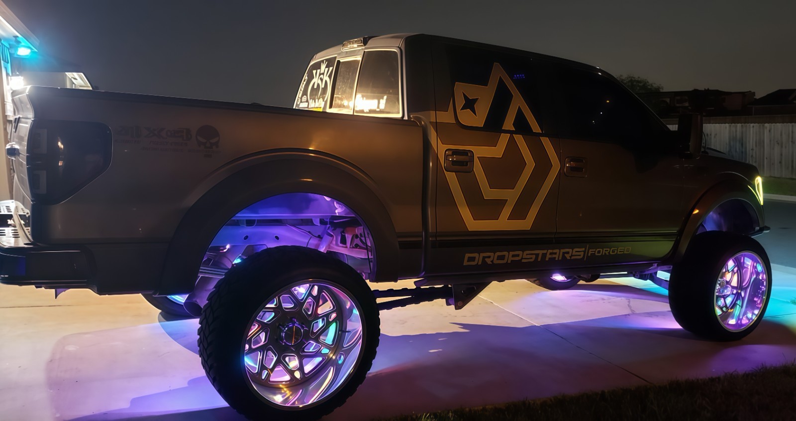 17.5" 5ROWs Brightest RGB CHASING Flow for Car Truck LED Wheel Rim Ring Lights