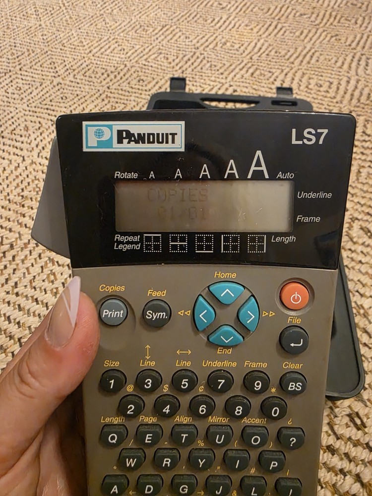 Panduit LS7 Handheld Thermal Transfer Label Printer Tested Works