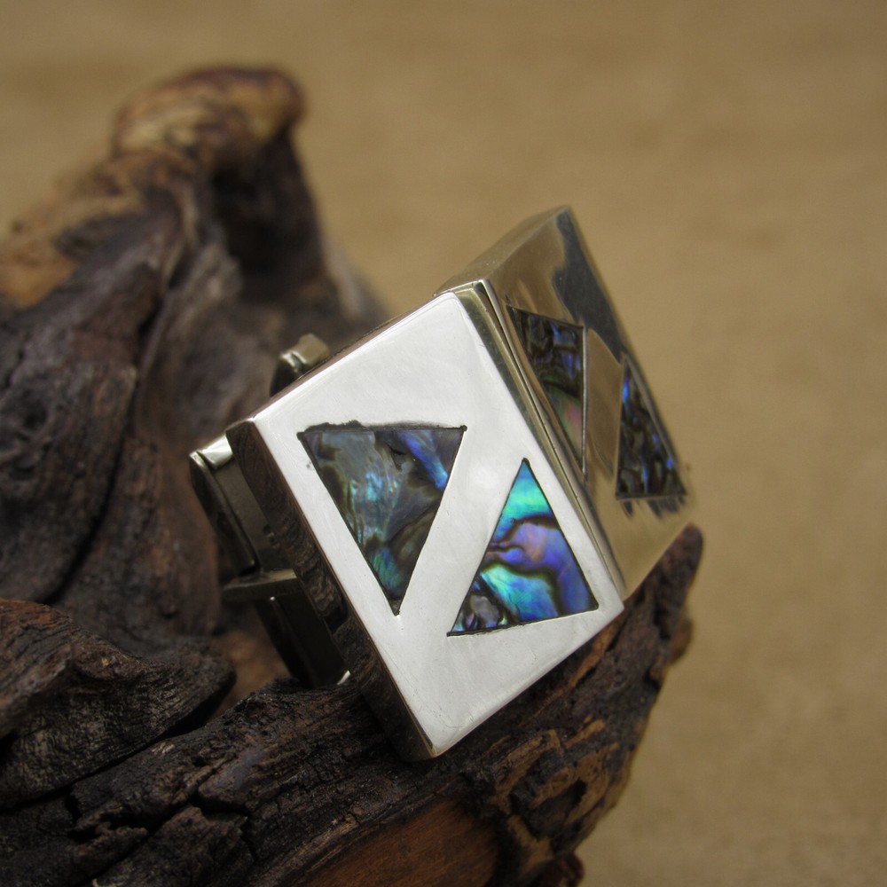 Sterling Silver and Abalone Cuff Links from Mexico