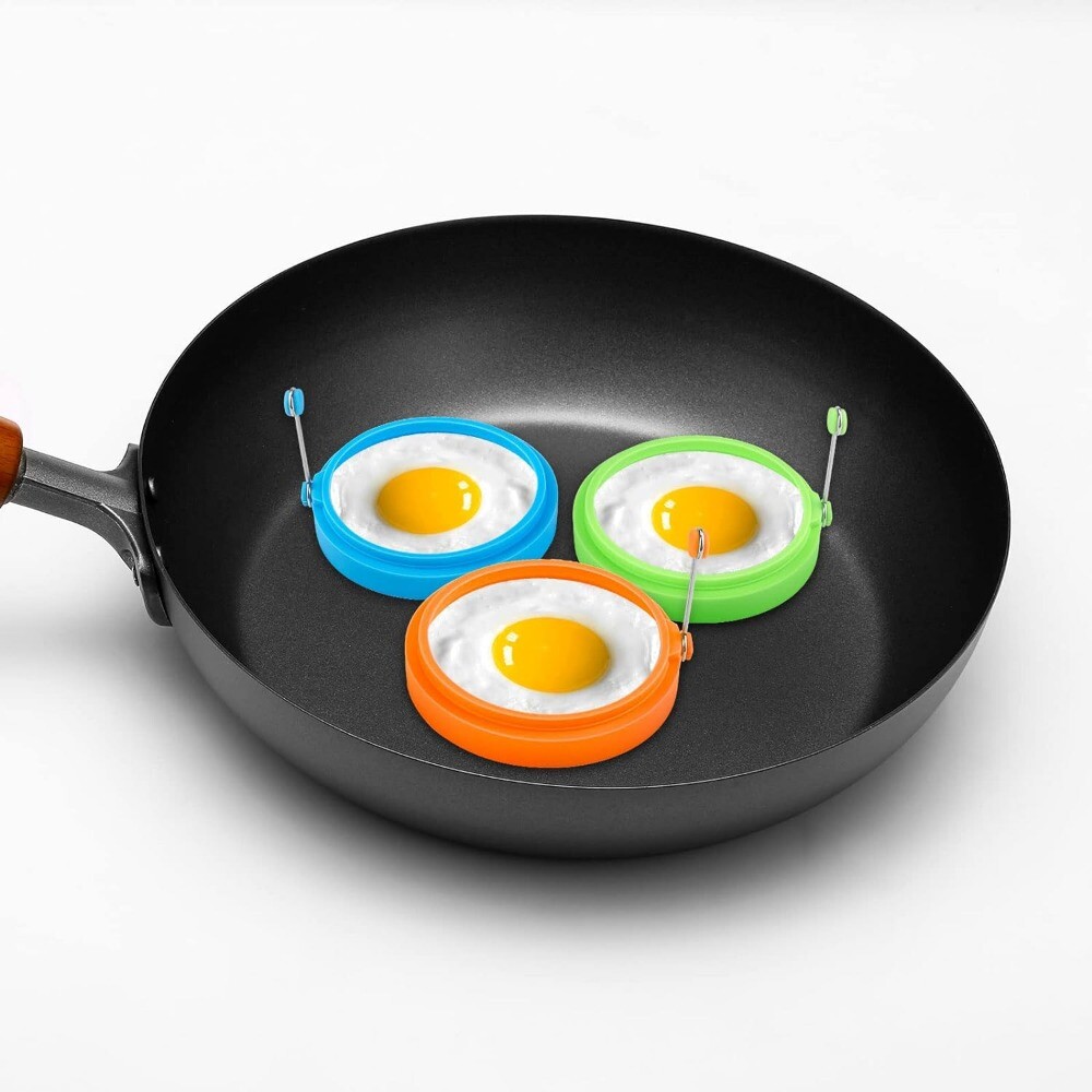 4-8pcs Egg Ring Silicone Round Egg Cooking Rings Non-Stick Frying Egg Maker Mold