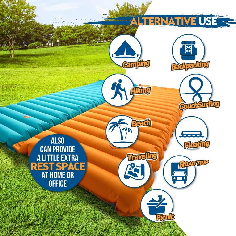 Extra Thickness Inflatable Sleeping Pad with Built-in Pump Most Comfortable C...