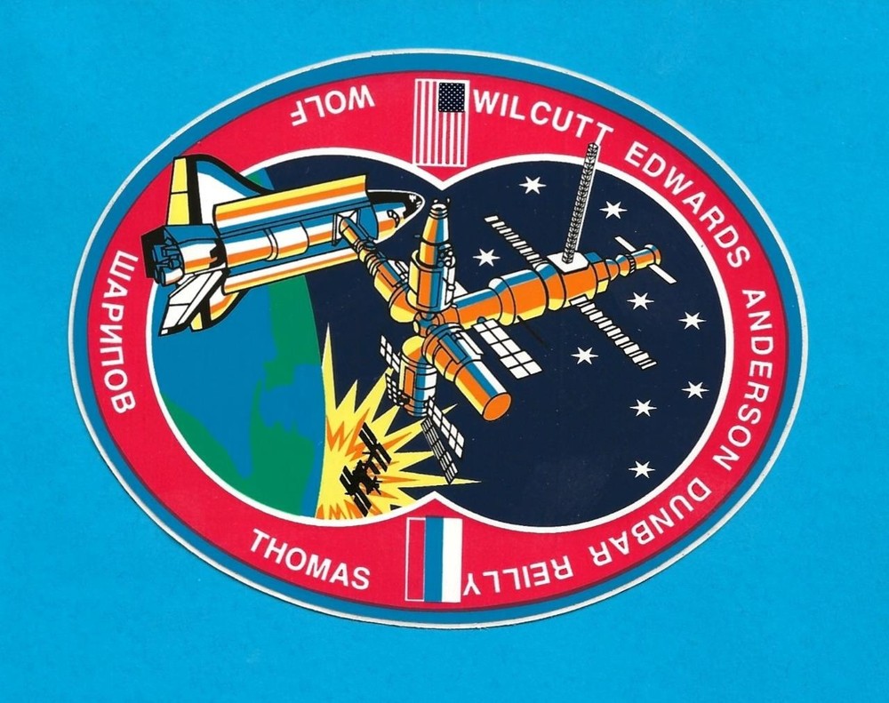 NASA SPACE SHUTTLE STS-89 CREW PATCH ADHESIVE STICKER - H57