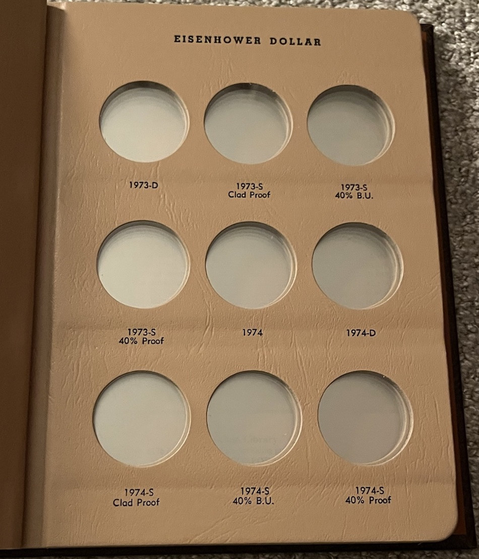 DANSCO COIN ALBUM #8176 EISENHOWER IKE DOLLARS 1971-1978 INCLUDING PROOFS
