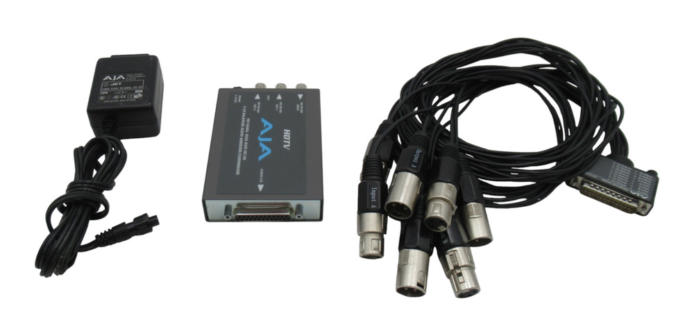 AJA HD10AMA HD/SD Analog Audio Embedder/Disembedder + Breakout Cable + Adapter