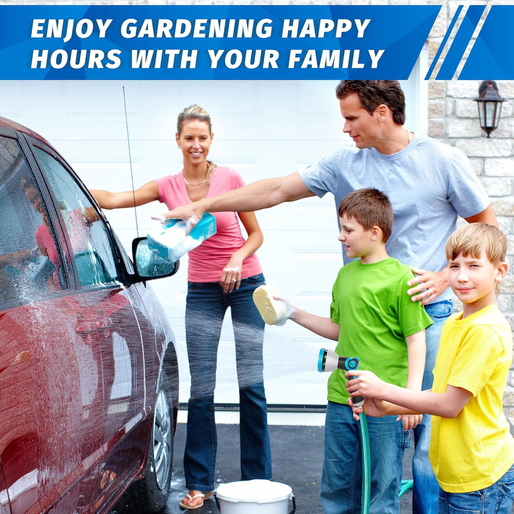 Garden Hose Nozzle - 10 Adjustable Spray Patterns, Thumb Flow Control Hose Spray