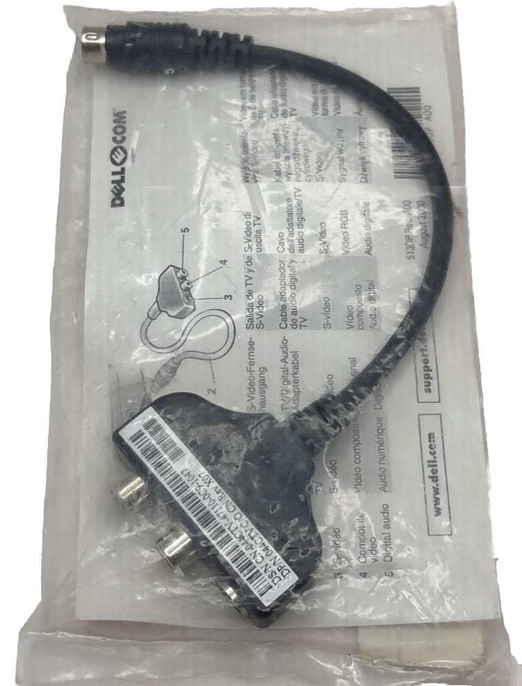 Dell S Video Port Splitter Cable Composite Convertor Adapter 044CTV