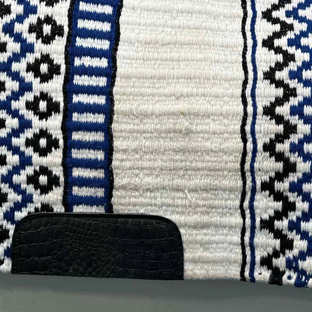 White & Blue Western Show Blanket