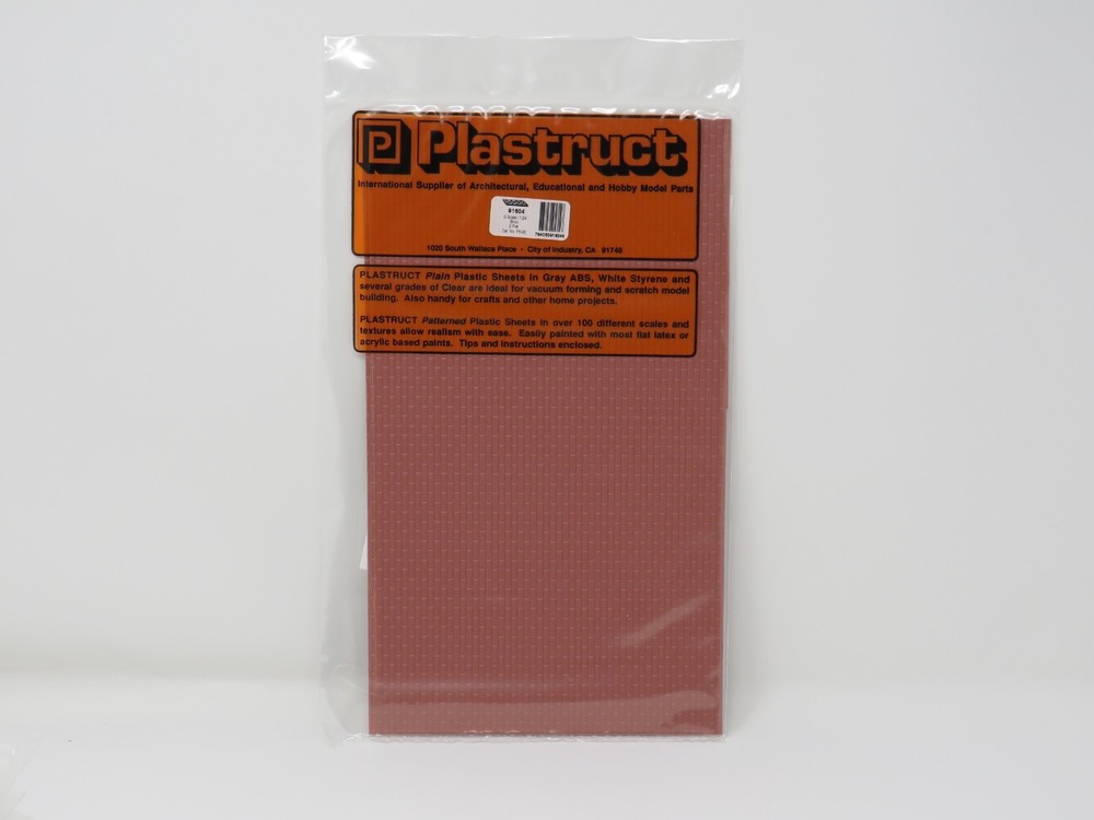 Plastruct 91604 Brick Pathway Retaining Wall Patterned Sheets G Scale 1:24