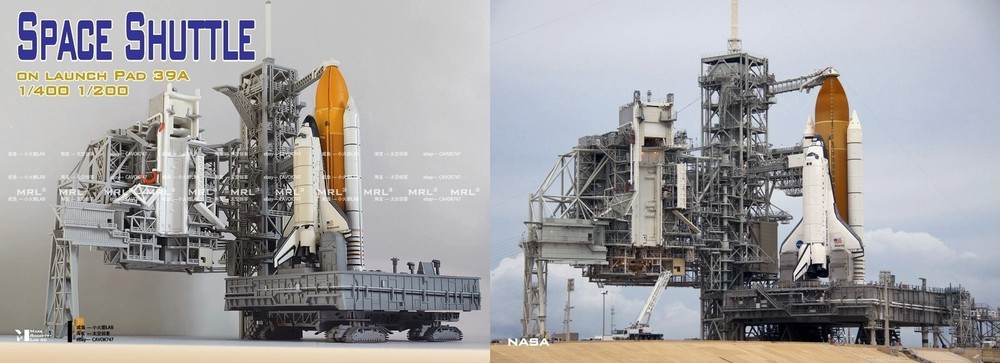 1/400 1/200 Space Shuttle on Launch PAD 3D Printing Model Builded Full Set