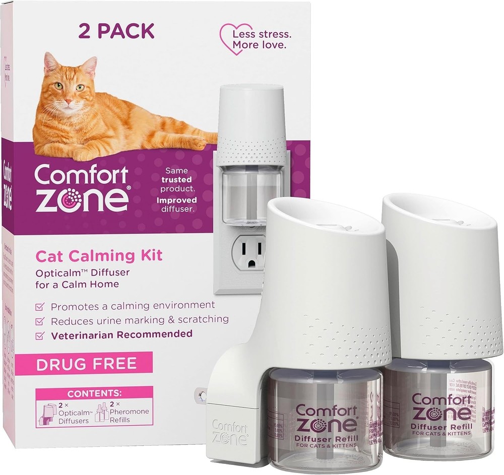 Savings Kit: 2 Cat Calming Diffusers & 2 Refills; Cat Pheromones Help Anxiety...