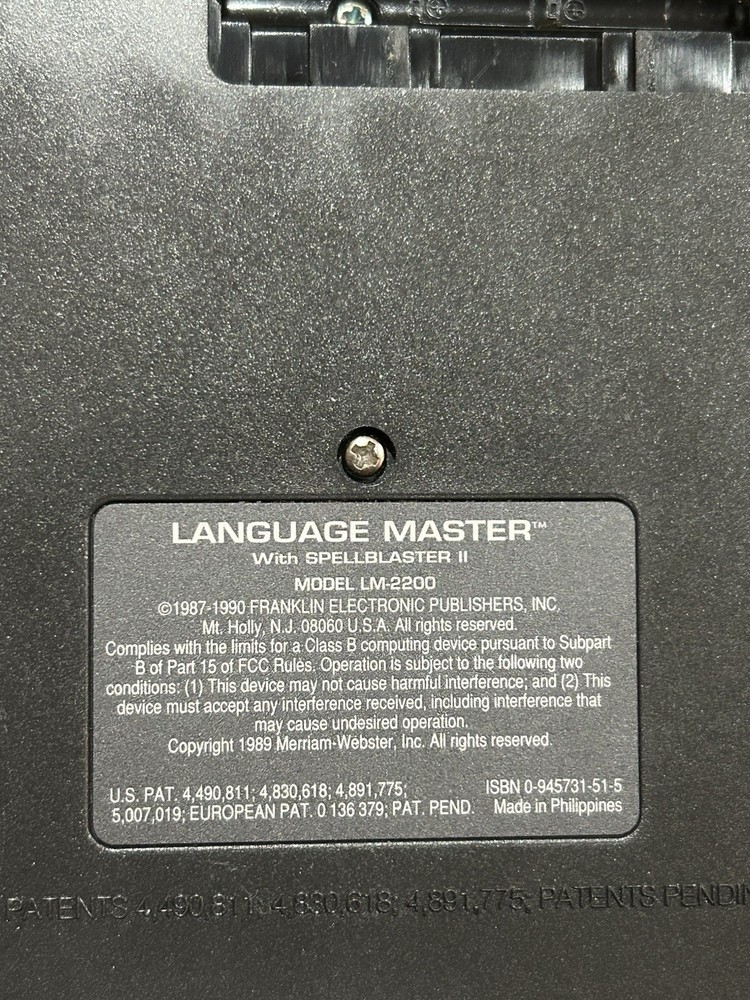 Franklin Language Master Dictionary Thesaurus LM 2200 Tested & Working