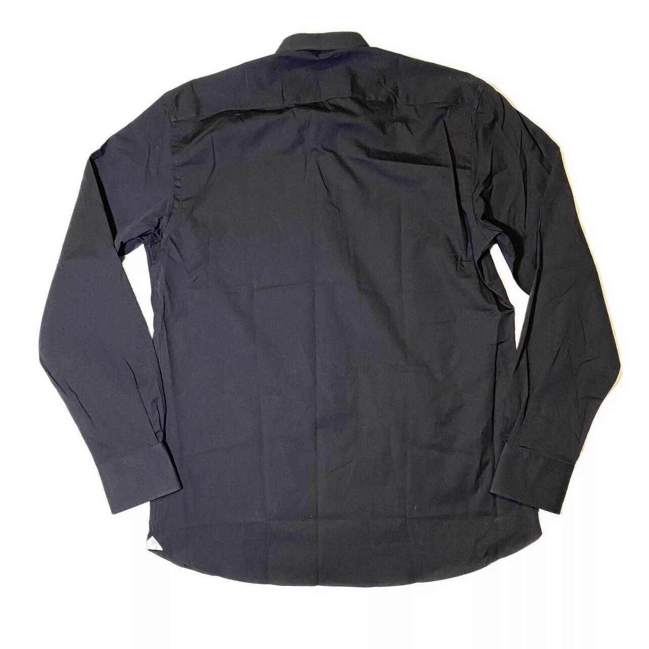 Luciano Barbera Men's Woven Cotton Dress Shirt Black Button Up