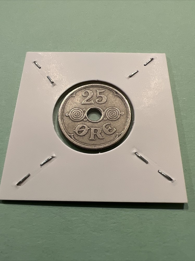 1924 Danmark 25 Ore circulated, Coin ￼.
