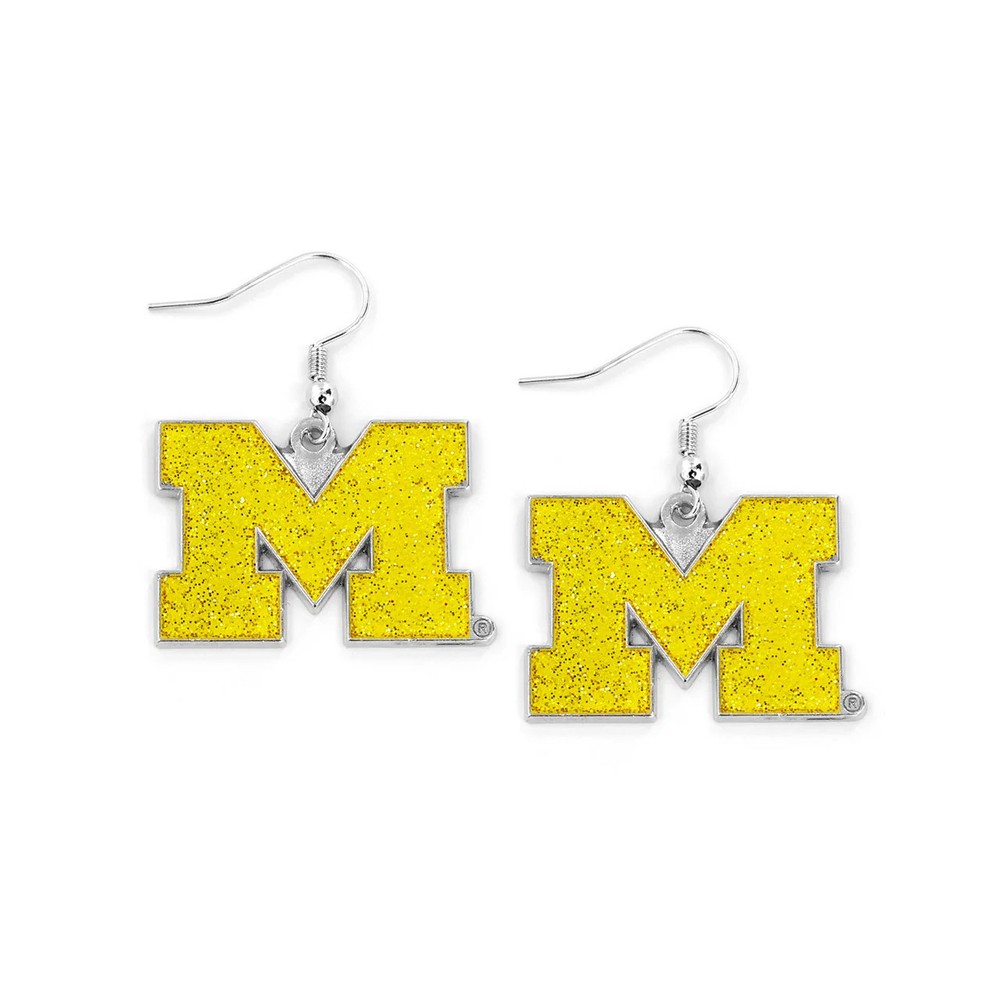Michagan Wolverines Earrings Glitter Dazzle