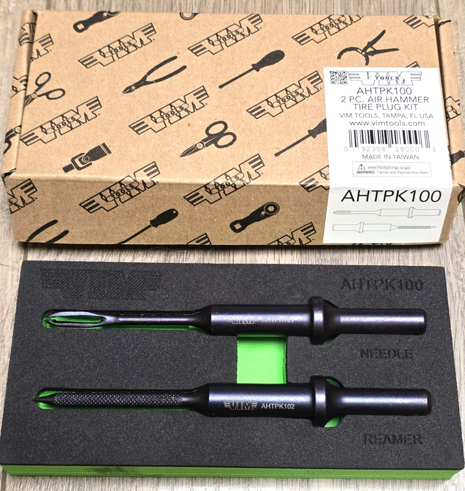 Vim Tools .401 Air Hammer Tire Plug & Reamer Bit Set #AHTPK100