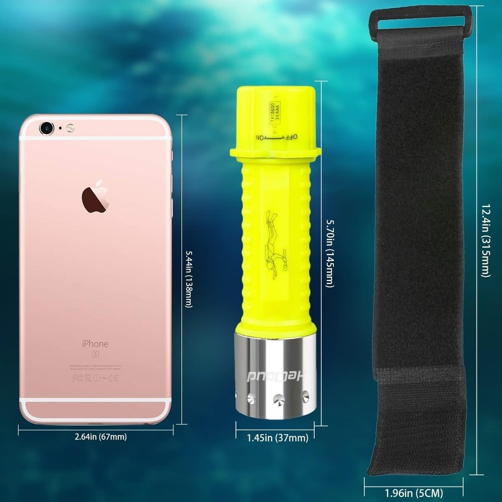 Diving Flashlight with Rechargeable Power Scuba Dive Light Waterproof Underwa...