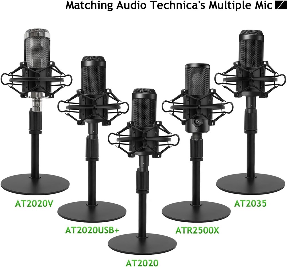 Upgraded Desktop Microphone Stand with Shock Mount and Windscreen