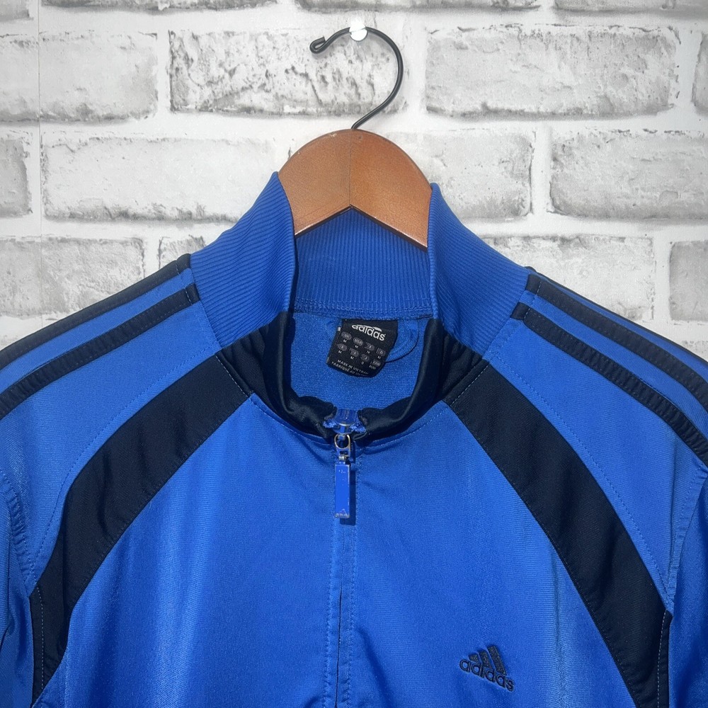 Adidas Blue Striped Full Zip Jacket Mens Size M