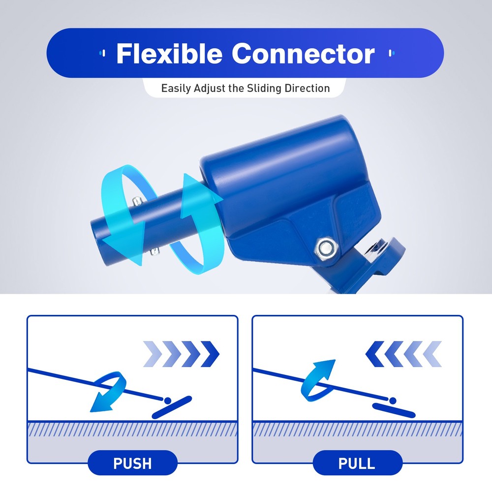 Bull Float 48x12” Concrete Float Tool Trowel Float With 3 Handles Round End Blue