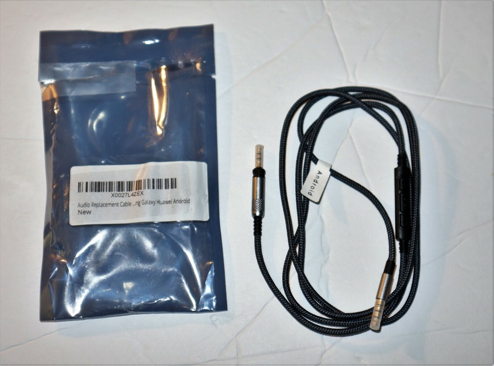 Audio Replacement Cable w Remote Volume Control, Samsung Galaxy, Huawei Android
