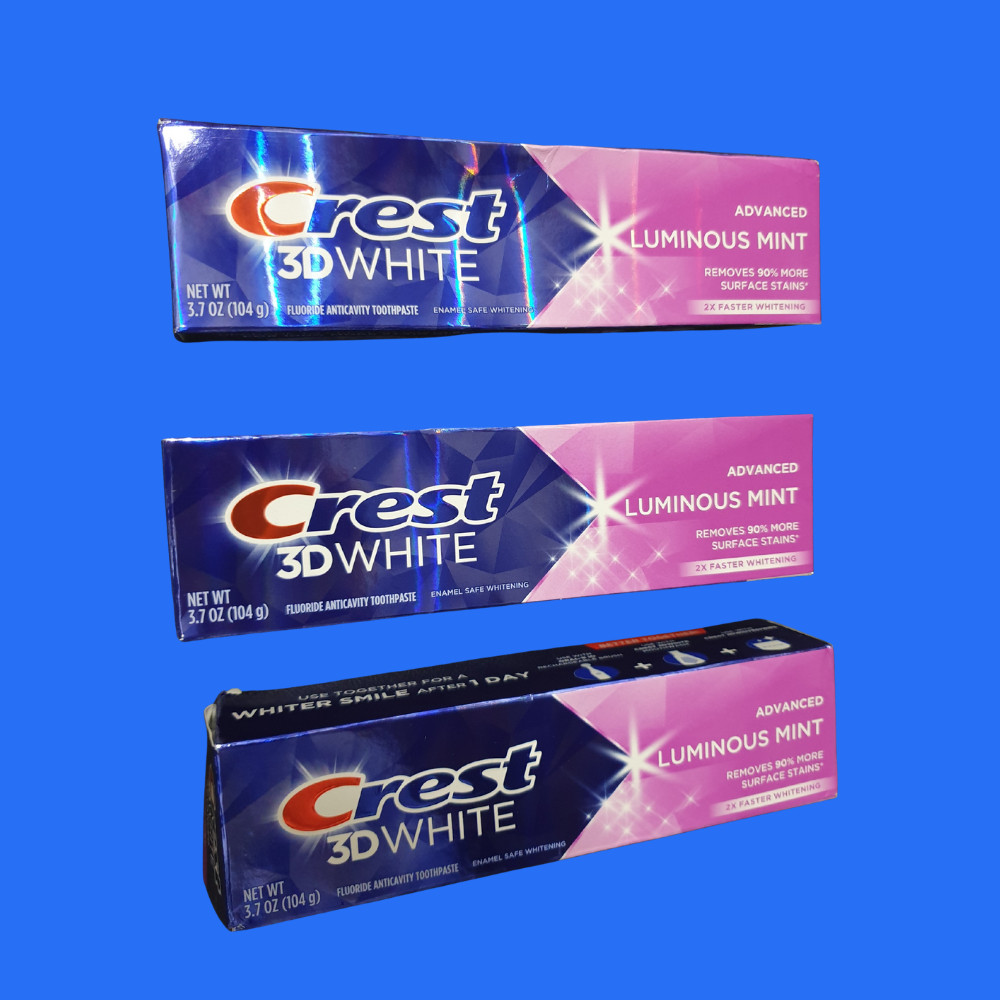 Crest 3D White Advanced Luminous Mint Toothpaste 3.7oz Fluoride Anticavity 3-Pk