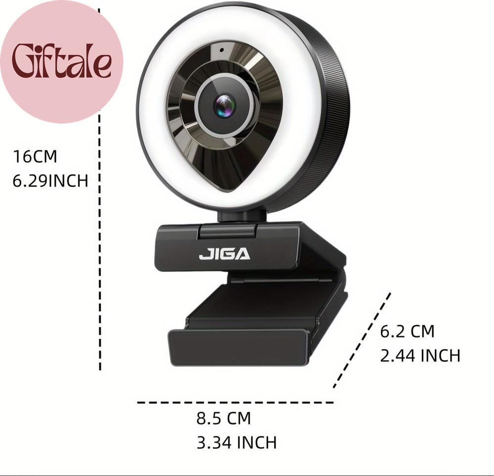 Webcam Computer Camera 1080P with Dual Microphone Adjustable Right Light Web Cam