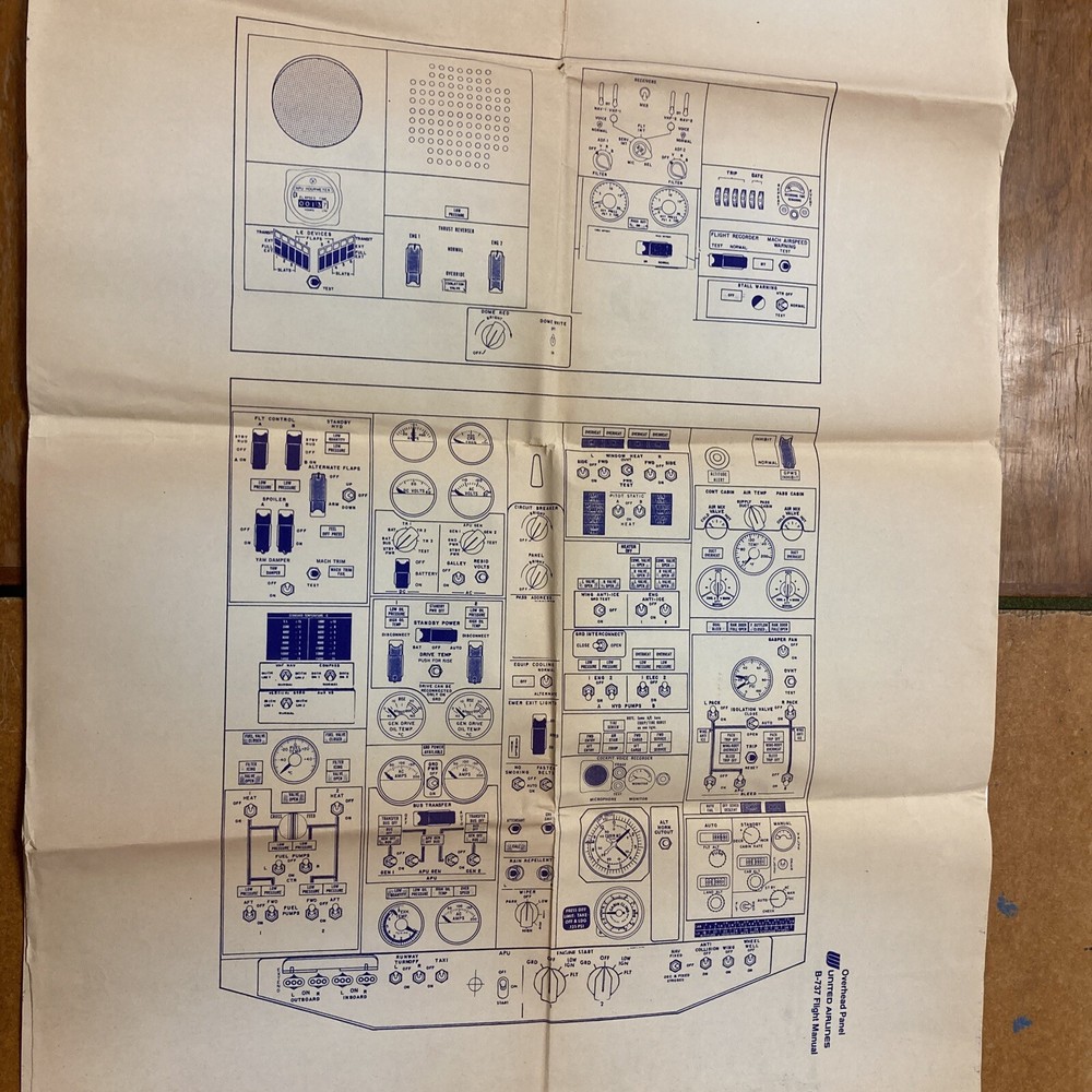B-737 Cockpit Panel Posters. 24*36 inches. (1985)