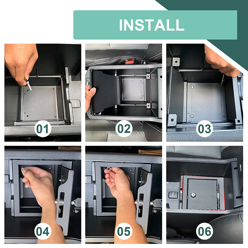 Anti-theft Lockable Center Console Safe Box Security Organizer for 4Runner 2010+