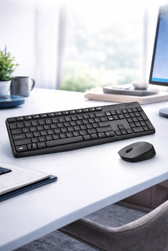 Logitech - MK235 Wireless Membrane Keyboard and Optical Mouse Bundle for PC -...