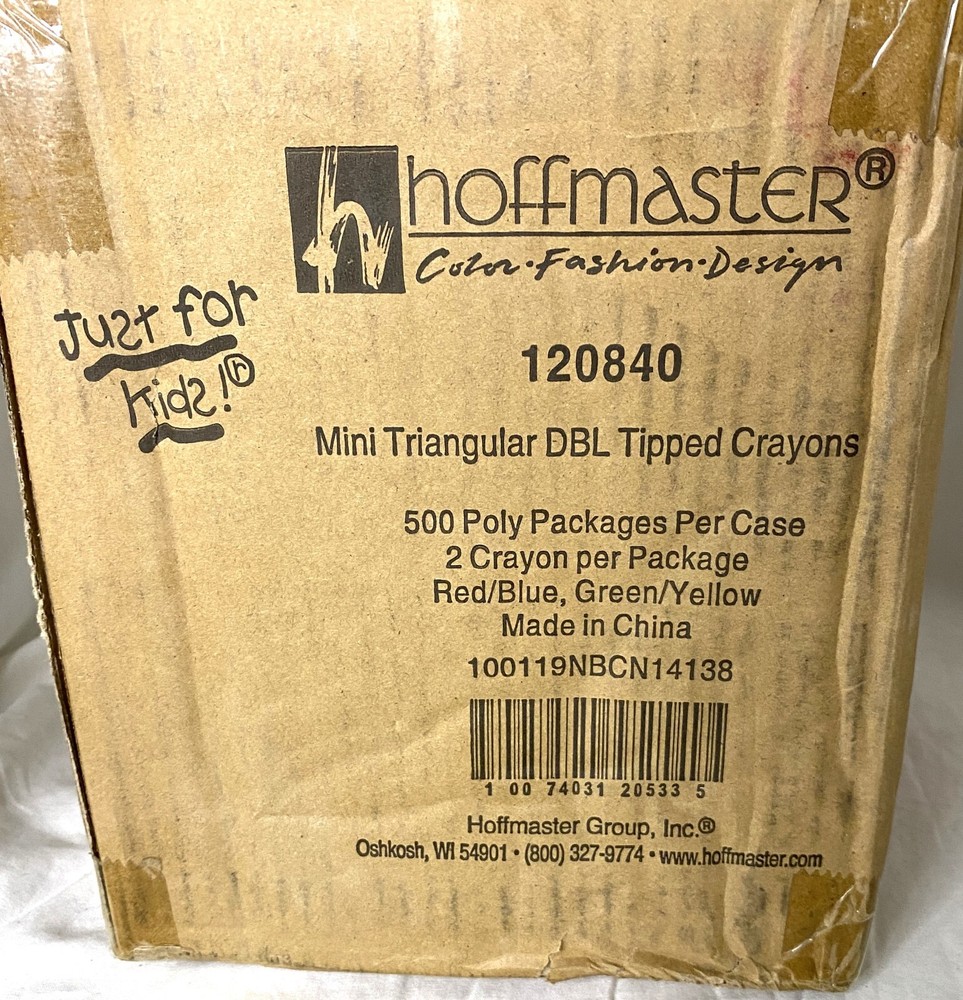1000 - Hoffmaster Mini Triangular DBL Tip Crayons 120840 Red/Blue & Green/Yellow