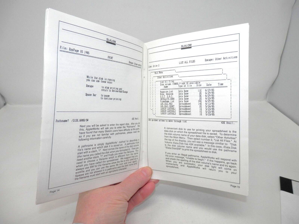 Slalom AppleWorks Spreadsheet Printer Program Vintage Software '85 Apple IIe IIc