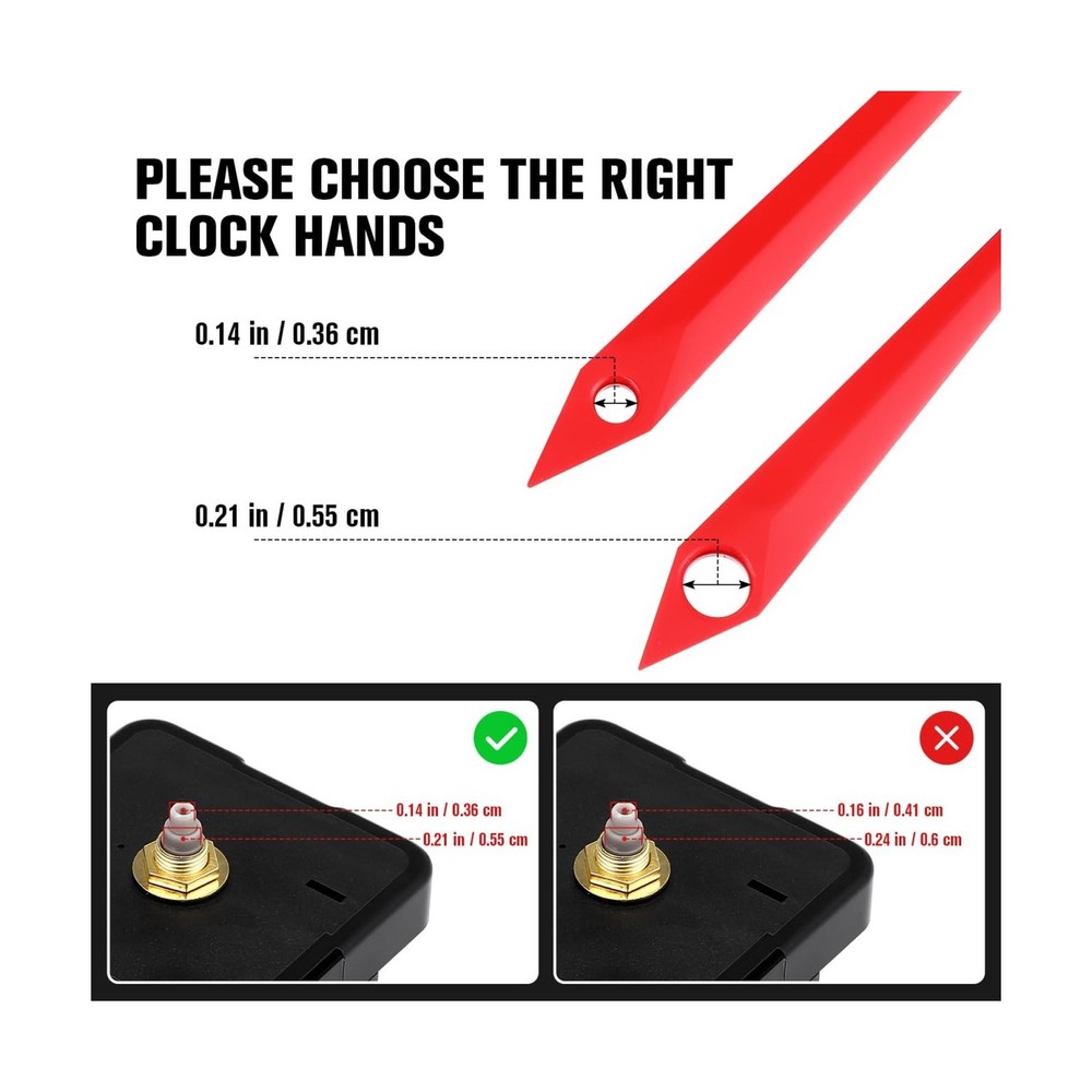 Hemobllo 10 Sets Clock Hands - DIY Wall Clock Hands Pointers s Replacement Pa...