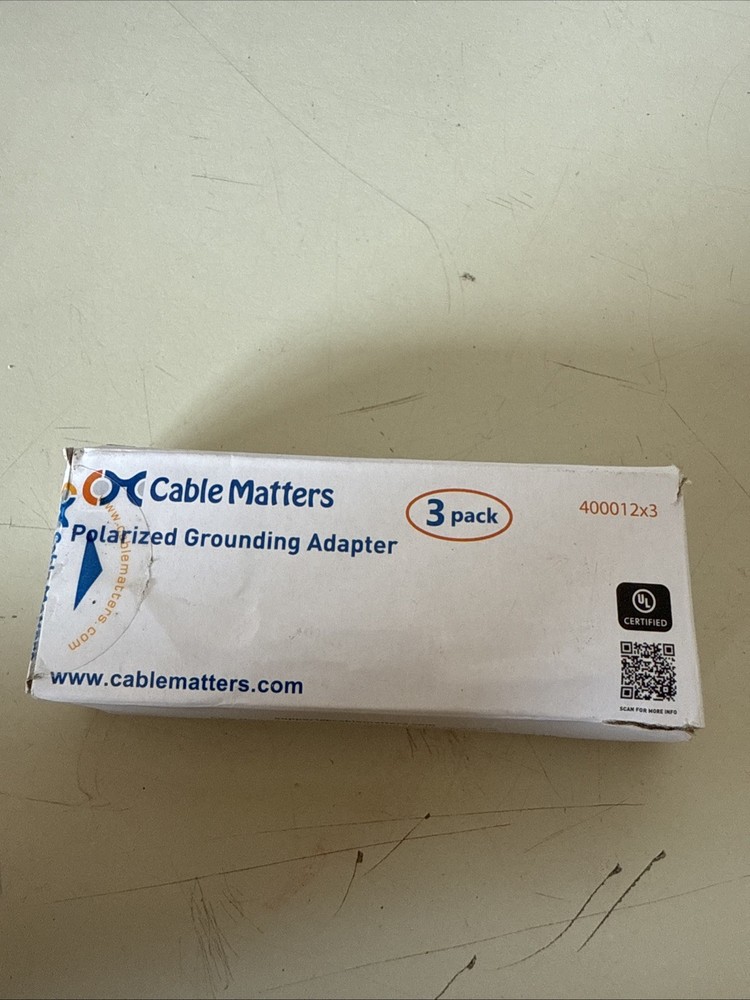 3 PACK- 3 Prong to 2 Prong Polarized Ground Adapter