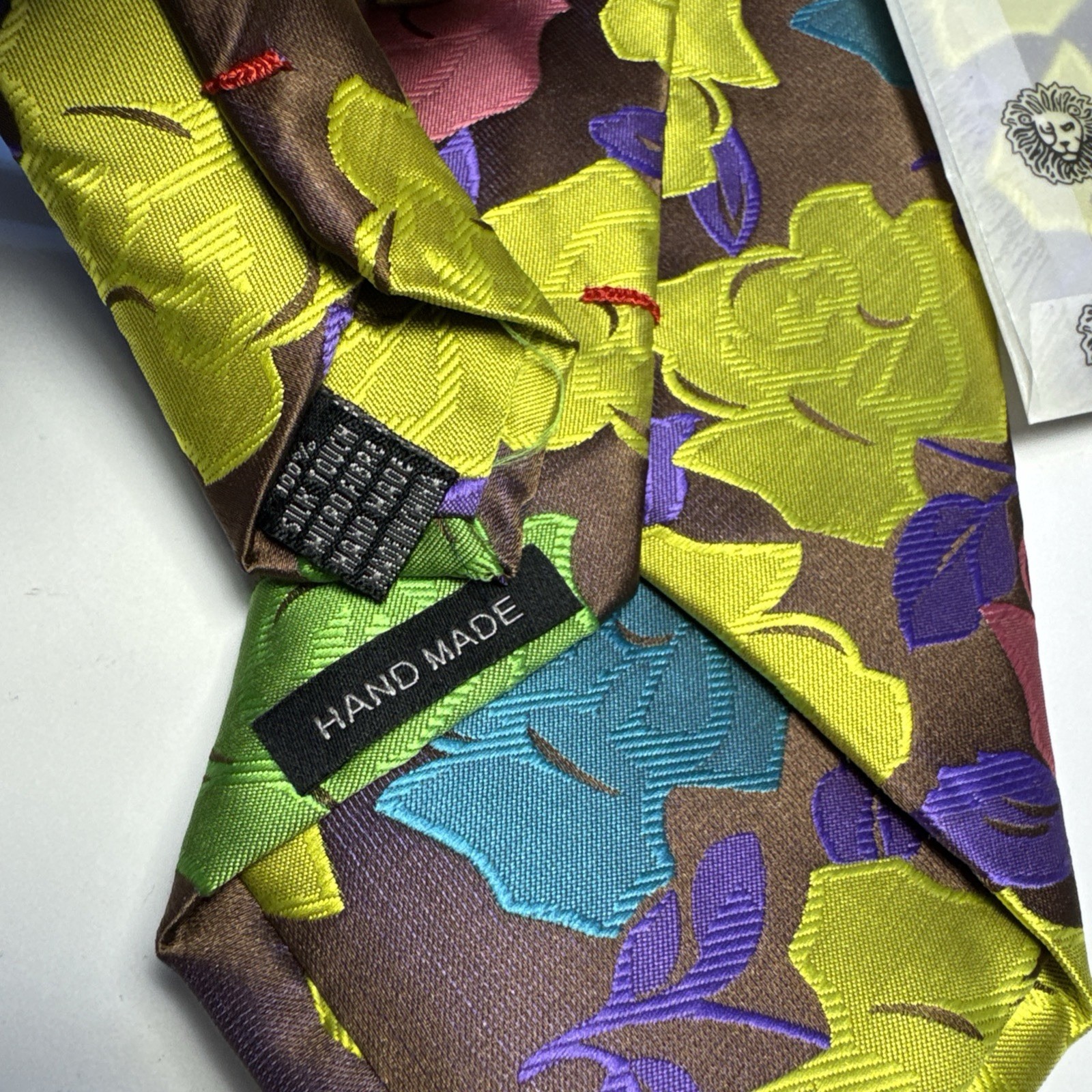 NWT IMANI UOMO MULTI COLOR FLORAL STYLE PRINT SILK TOUCH NECK TIE & HANKY